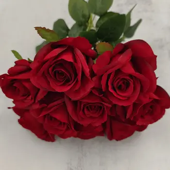 Dirbtinių Rožių Žiedai Modeliavimas Šilko Puokštė Vestuves Gėlių kompozicijų Valentino Dienos Dovana, Namų Balkono Sodo Dekoro