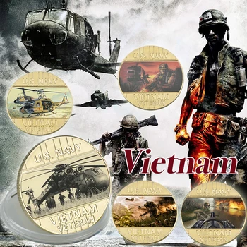 WR Vietnamo Karo Auksą, Padengtą Monetų Kolekcionieriams II Pasaulinio Karo JAV Iššūkis Monetos pirmąjį Medalį Suvenyras, Dovana Vyrams Dropshipping